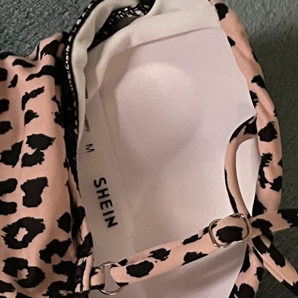 SHEIN, Leopard Print, Ruched, One Piece, High Leg, Cheeky Swimsuit - Picture 8 of 8